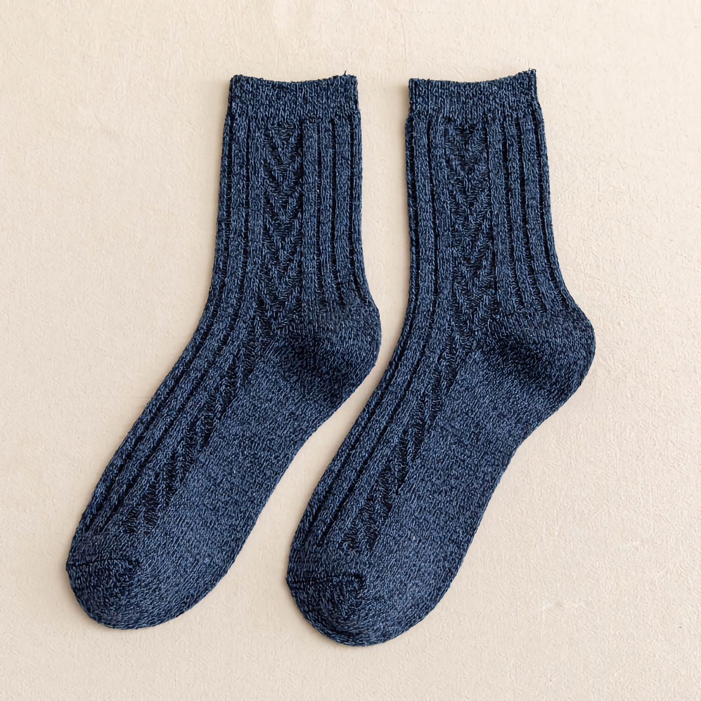 2-Pack Vintage Thick Warm Cotton Socks for Men - Business & Casual