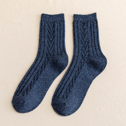 2-Pack Vintage Thick Warm Cotton Socks for Men - Business & Casual