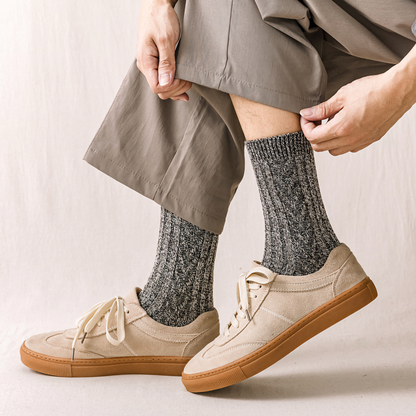 2-Pack Vintage Thick Warm Cotton Socks for Men - Business & Casual