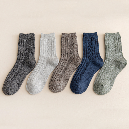 2-Pack Vintage Thick Warm Cotton Socks for Men - Business & Casual