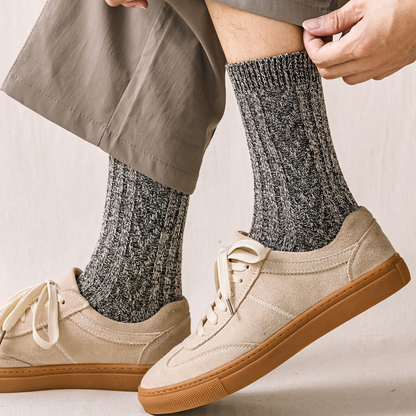 2-Pack Vintage Thick Warm Cotton Socks for Men - Business & Casual