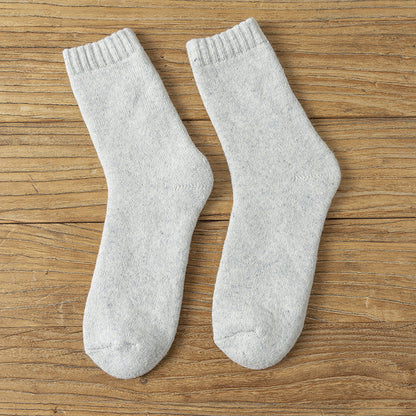 3- Pack Men's Thick Warm Wool Socks - Solid Color, Durable Comfort