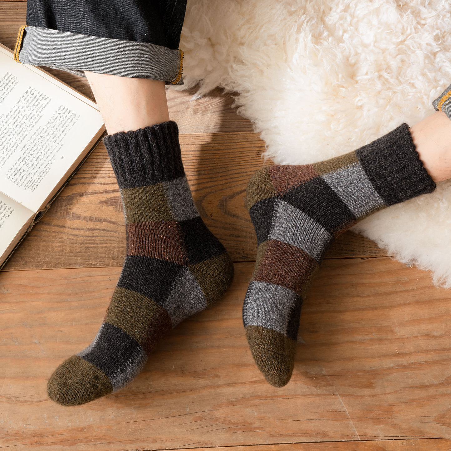 Men's Autumn/Winter Multicolored Thick Wool Warmth Socks
