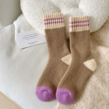 2-Pack Women's Purple Wool Socks for Winter - Thick & Warm