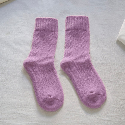 2-Pack Women's Purple Wool Socks for Winter - Thick & Warm