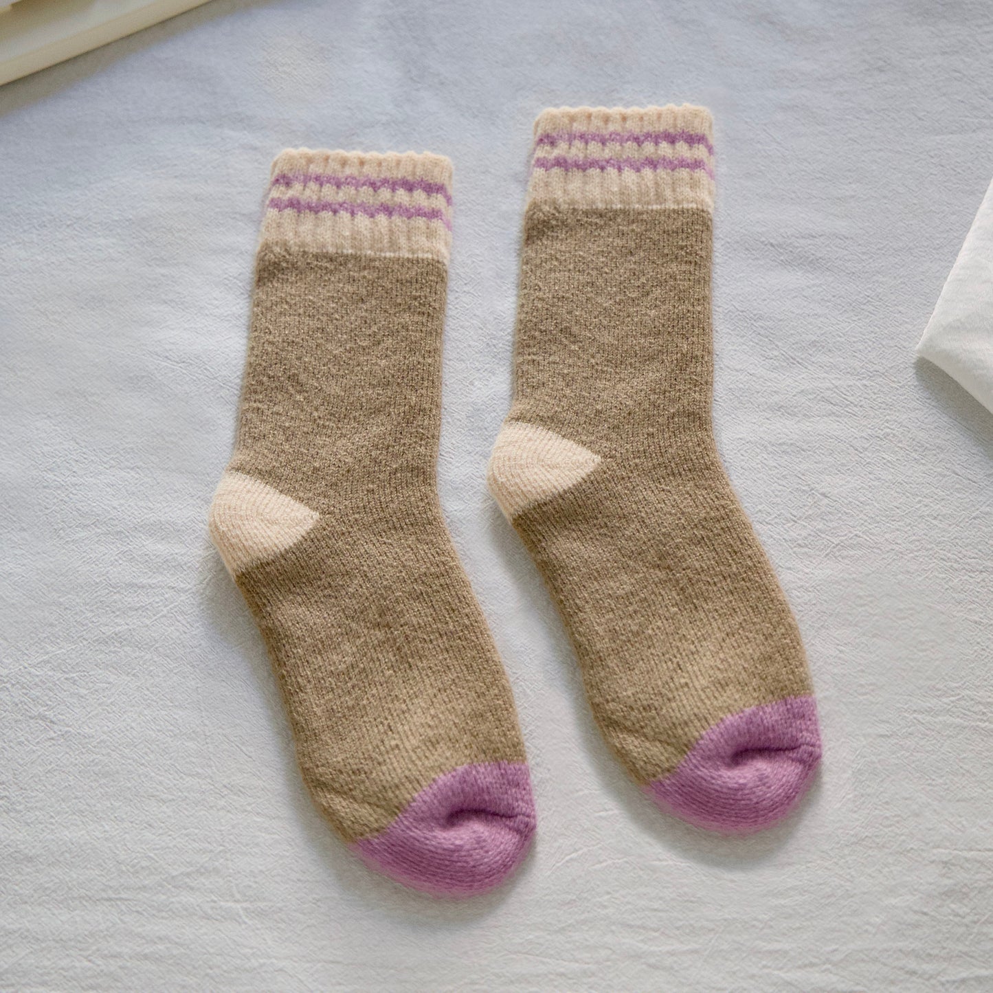 2-Pack Women's Purple Wool Socks for Winter - Thick & Warm