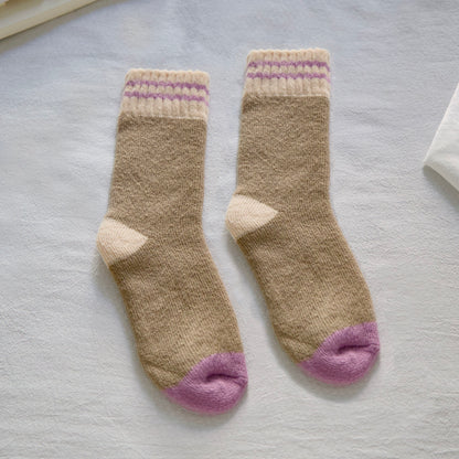 2-Pack Women's Purple Wool Socks for Winter - Thick & Warm