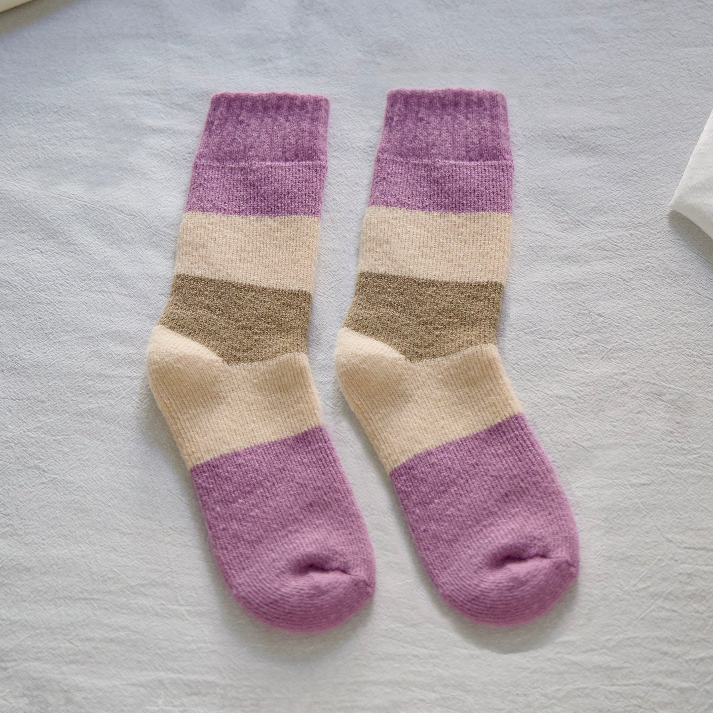 2-Pack Women's Purple Wool Socks for Winter - Thick & Warm