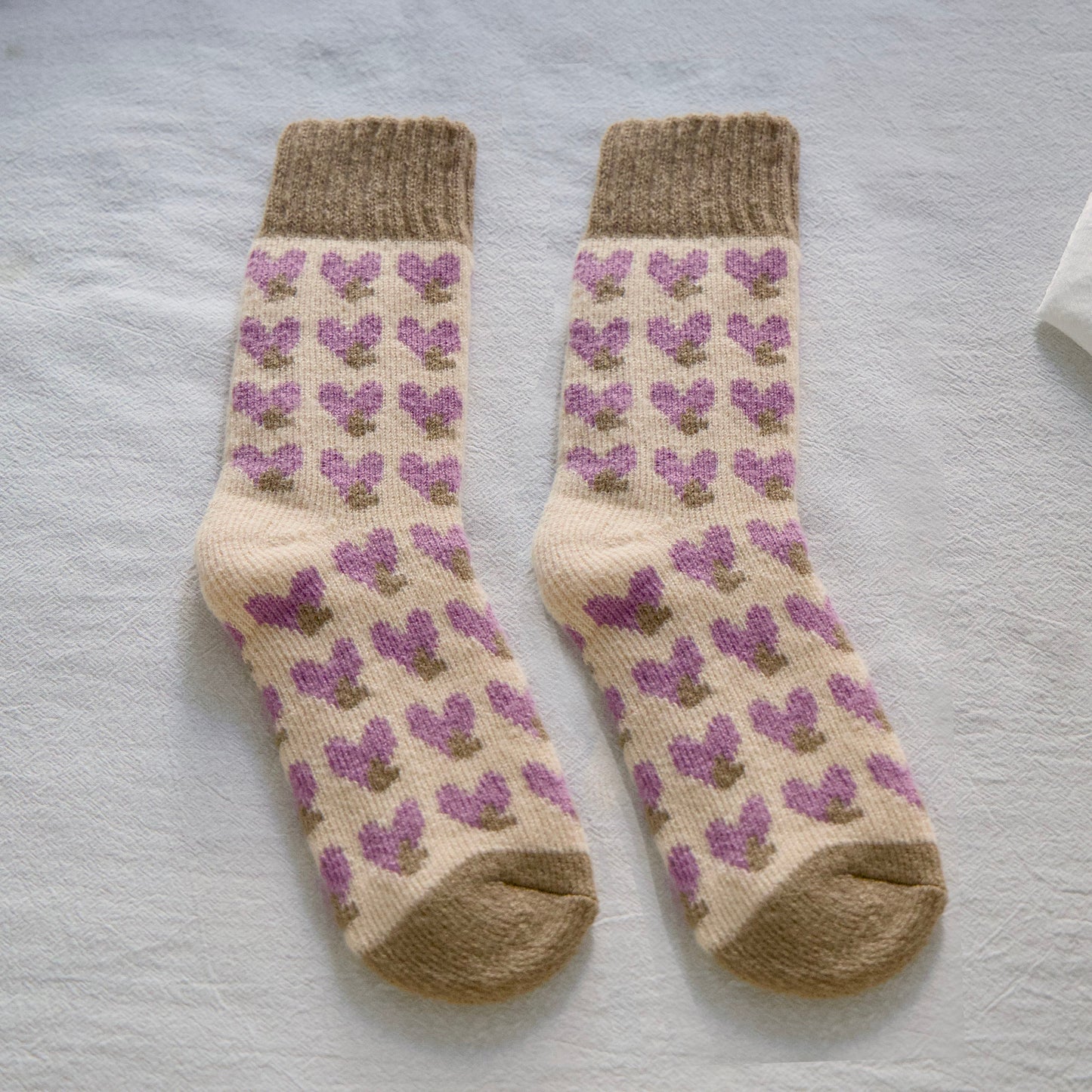 2-Pack Women's Purple Wool Socks for Winter - Thick & Warm