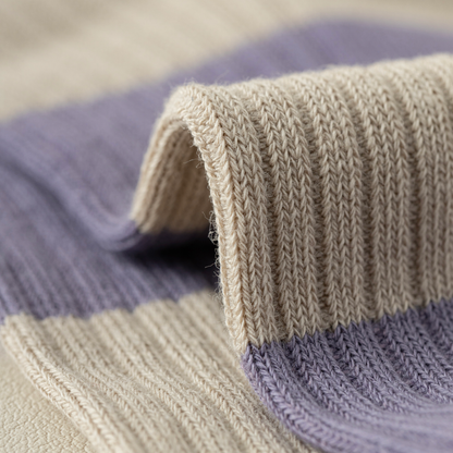 2-Pack Retro Striped Cotton Socks – Purple & Stylish