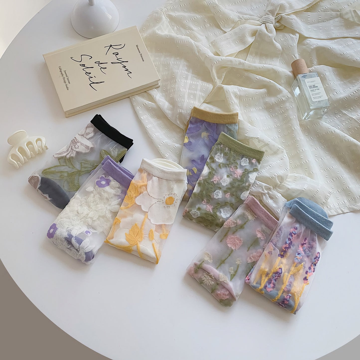 Sheer Floral Socks — Wildly Floral Co.