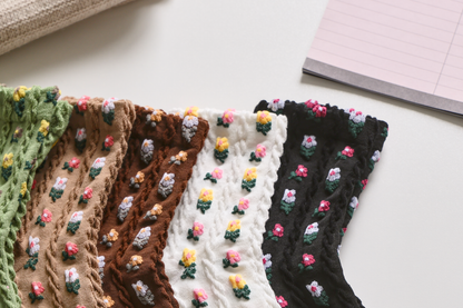 5-Pack Small Floral Socks: Soft Knitted Cotton Elegance for Women