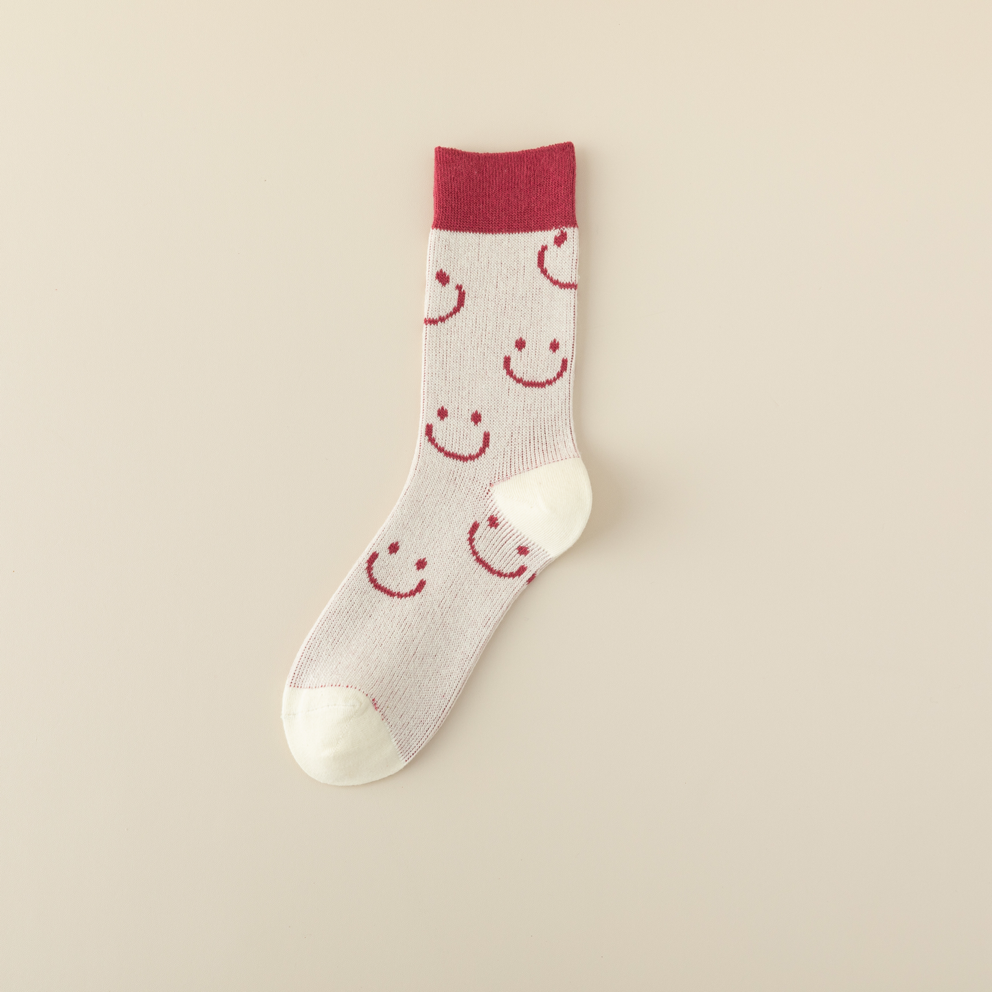 2-Pack Women's Pink Cotton Socks: Breathable Comfort with a Smiley Face Twist