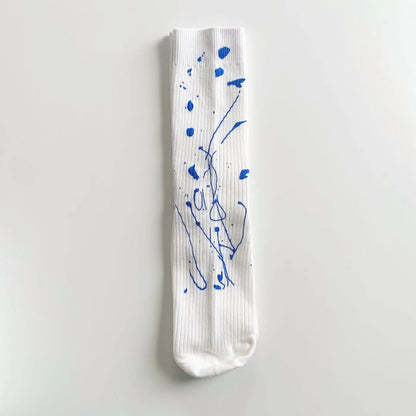 2-Pack Color Splash Cotton Socks: Unisex Tie-Dye Fashion Hosiery Extravaganza