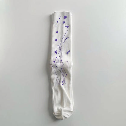 2-Pack Color Splash Cotton Socks: Unisex Tie-Dye Fashion Hosiery Extravaganza