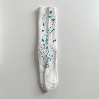 2-Pack Color Splash Cotton Socks: Unisex Tie-Dye Fashion Hosiery Extravaganza