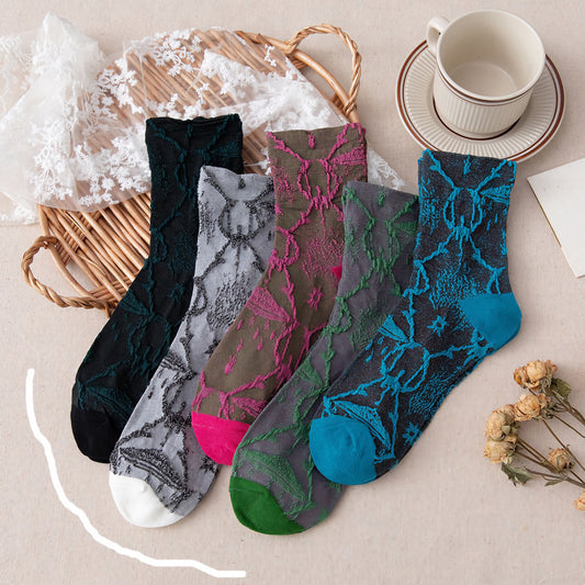 2-Pack Vintage Aesthetic Cotton Socks for Women