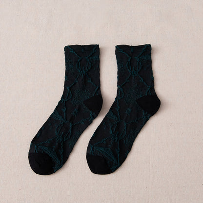 2-Pack Vintage Aesthetic Cotton Socks for Women
