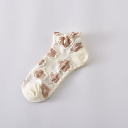 5-Pack Vintage Floral Ankle Socks: Premium Low Cut Cotton Comfort