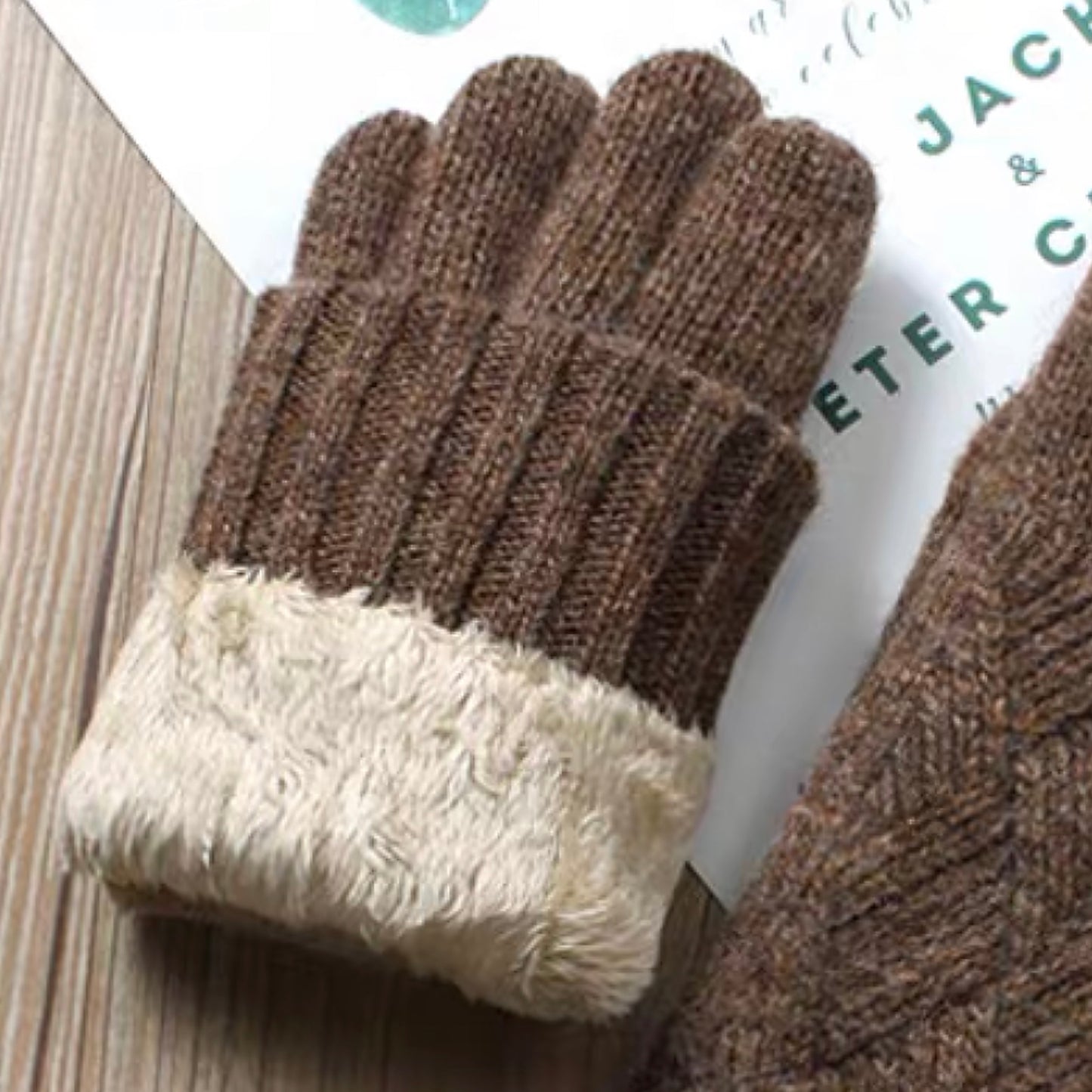 Touchscreen Friendly Double-Layered Wool Winter Gloves for Women