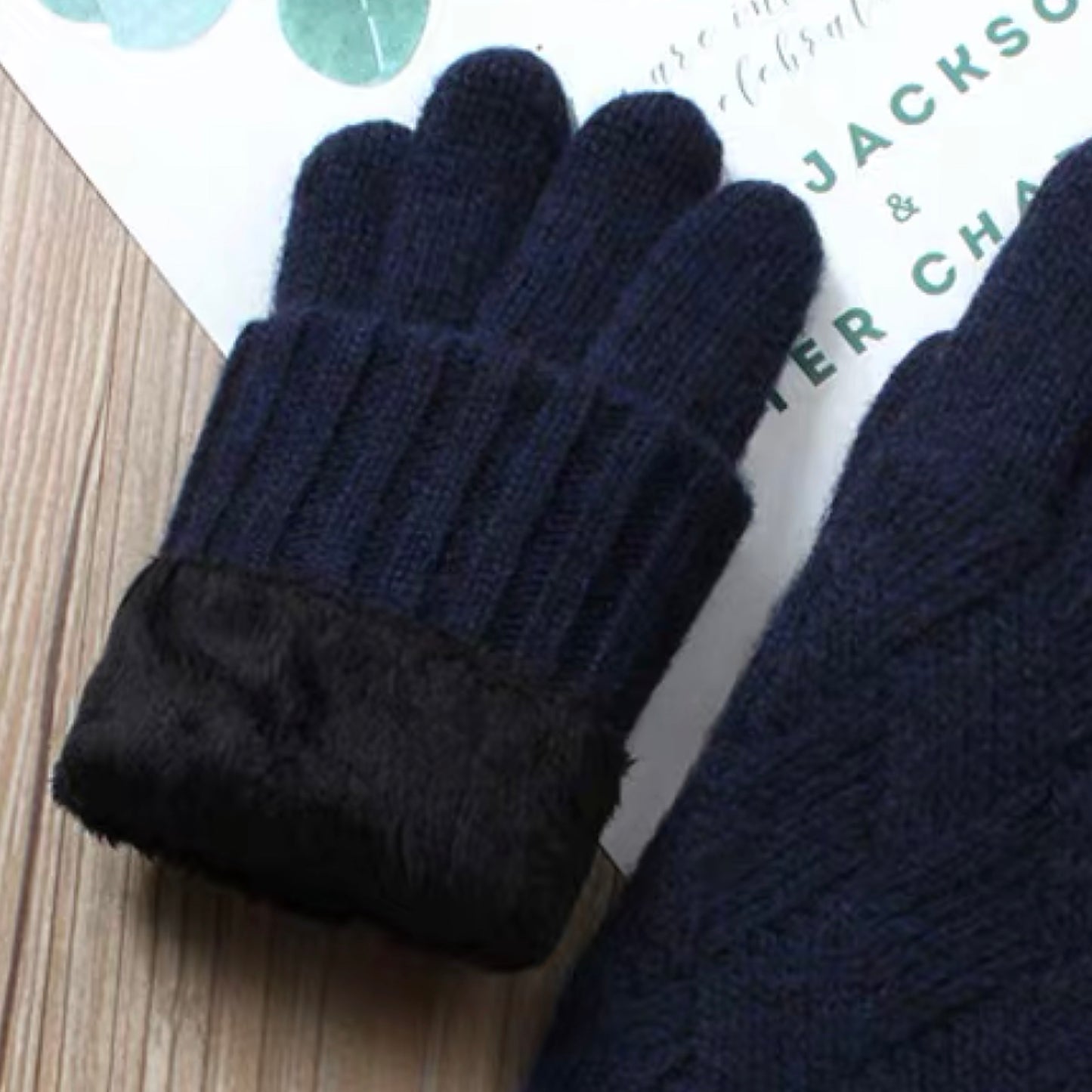 Touchscreen Friendly Double-Layered Wool Winter Gloves for Women