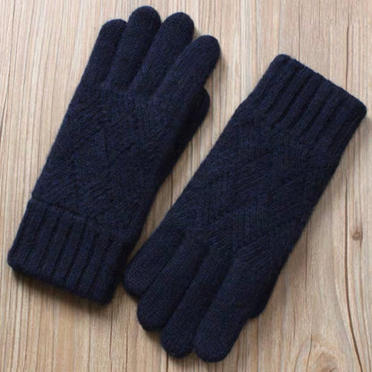 Touchscreen Friendly Double-Layered Wool Winter Gloves for Women