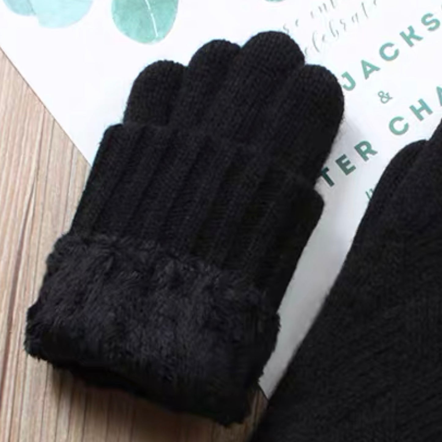 Touchscreen Friendly Double-Layered Wool Winter Gloves for Women