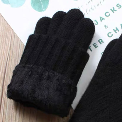 Touchscreen Friendly Double-Layered Wool Winter Gloves for Women