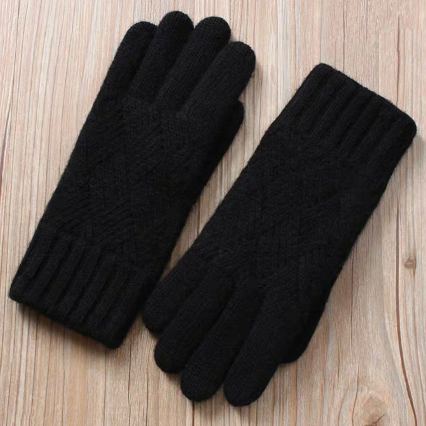 Touchscreen Friendly Double-Layered Wool Winter Gloves for Women