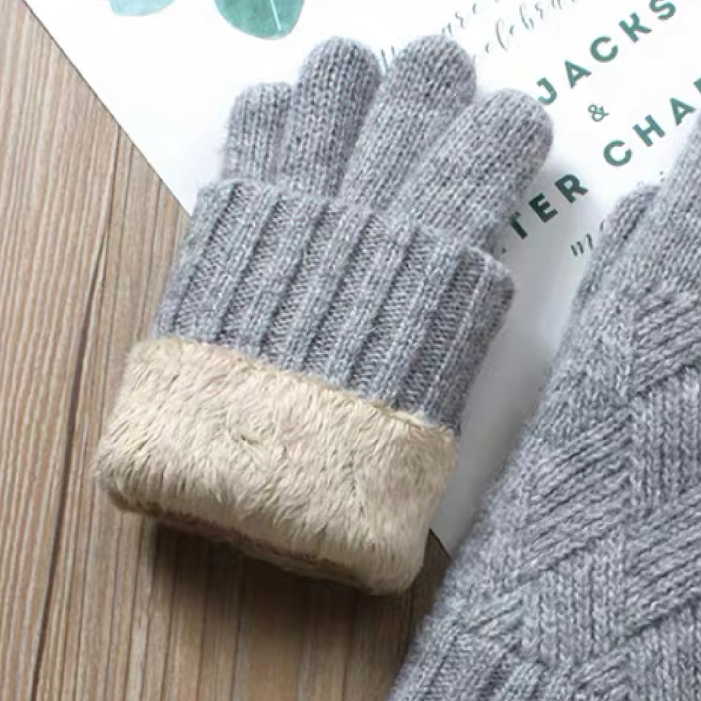 Touchscreen Friendly Double-Layered Wool Winter Gloves for Women