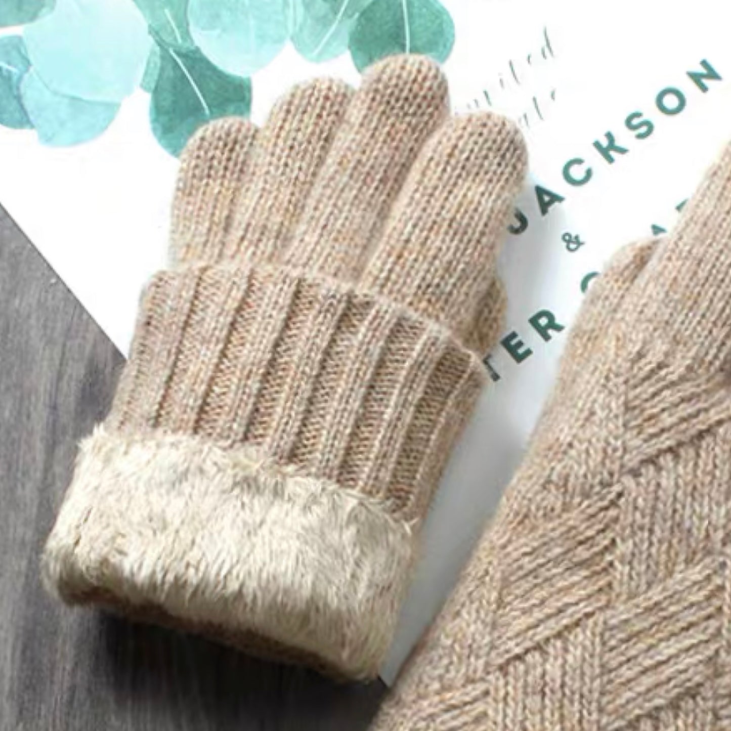 Touchscreen Friendly Double-Layered Wool Winter Gloves for Women