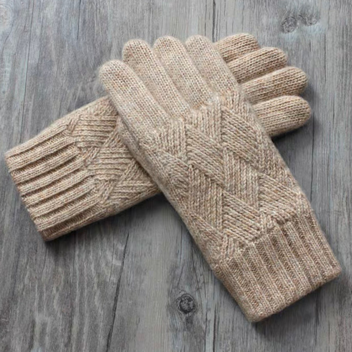 Touchscreen Friendly Double-Layered Wool Winter Gloves for Women