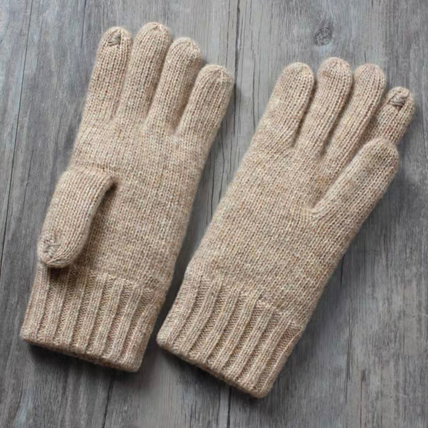 Touchscreen Friendly Double-Layered Wool Winter Gloves for Women