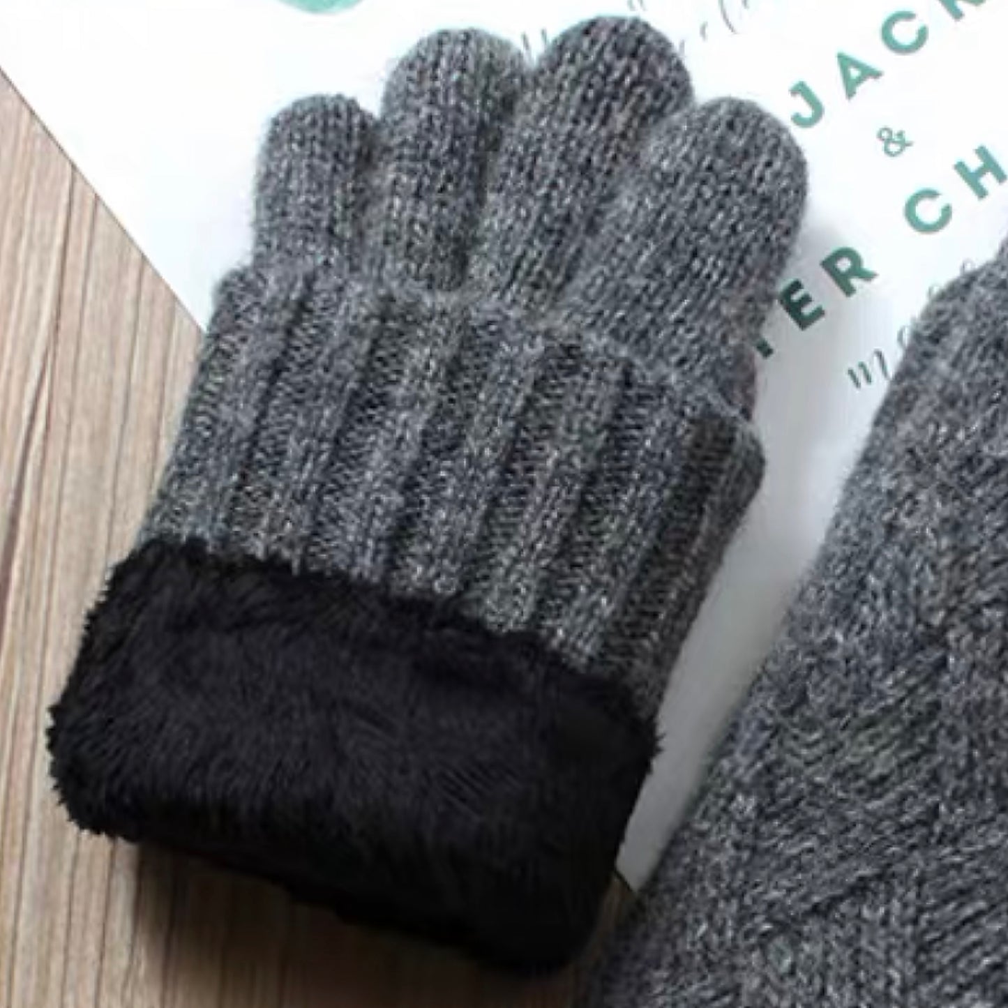 Touchscreen Friendly Double-Layered Wool Winter Gloves for Women