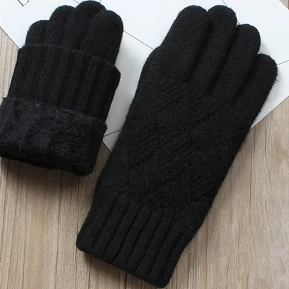 Double-Layered Wool Gloves for Men - Touchscreen Friendly