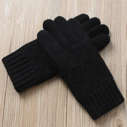 Double-Layered Wool Gloves for Men - Touchscreen Friendly