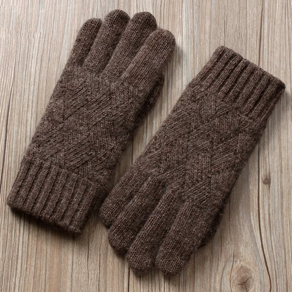 Double-Layered Wool Gloves for Men - Touchscreen Friendly