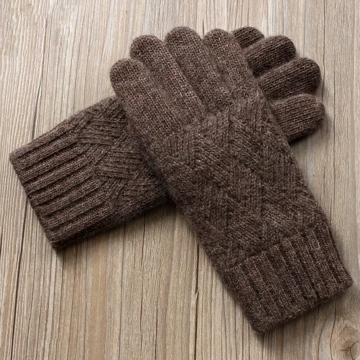 Double-Layered Wool Gloves for Men - Touchscreen Friendly