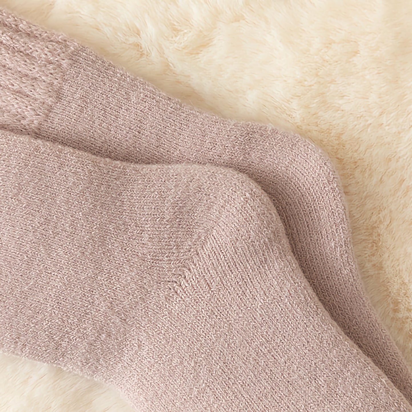 2-Pack Kids' Warm Wool Socks - Thick Fleece-Lined, Solid Colors