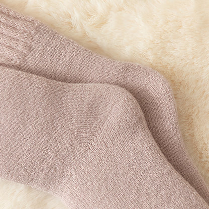 2-Pack Kids' Warm Wool Socks - Thick Fleece-Lined, Solid Colors
