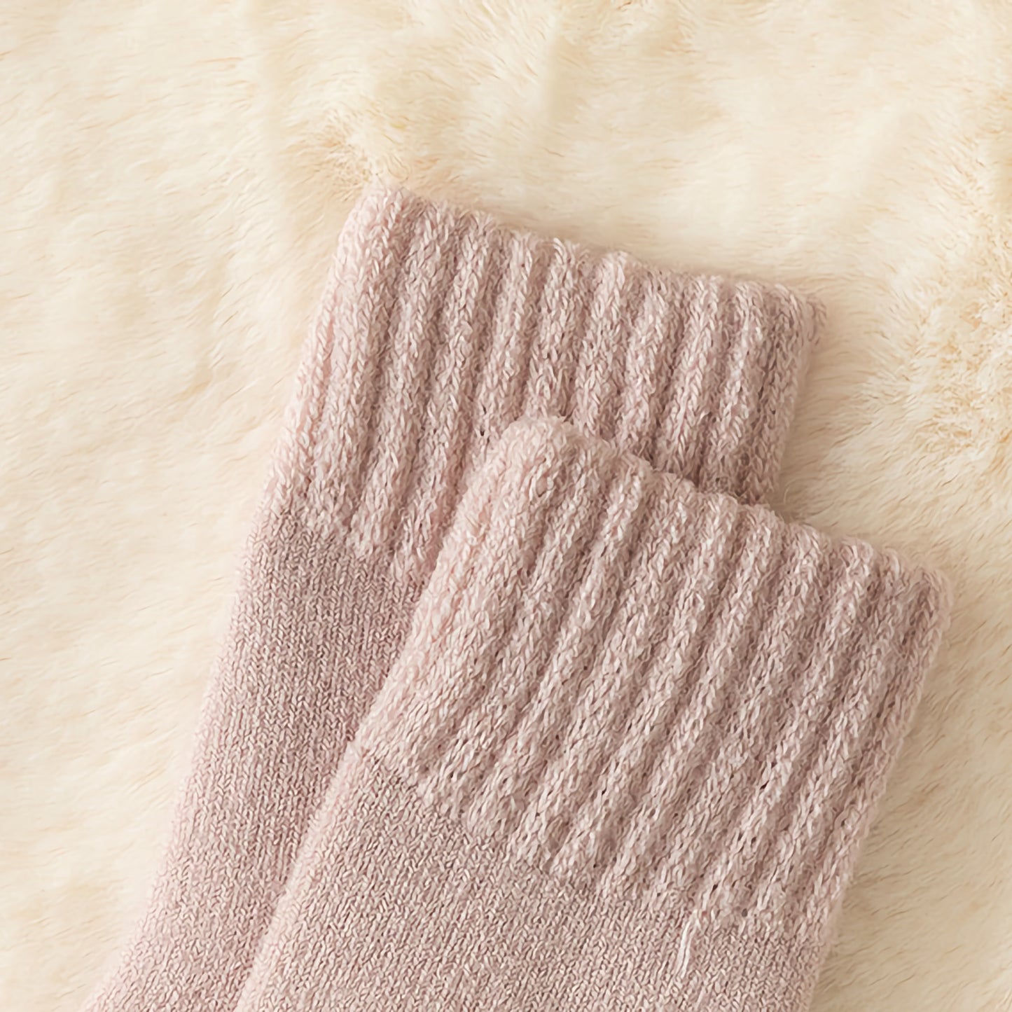 2-Pack Kids' Warm Wool Socks - Thick Fleece-Lined, Solid Colors