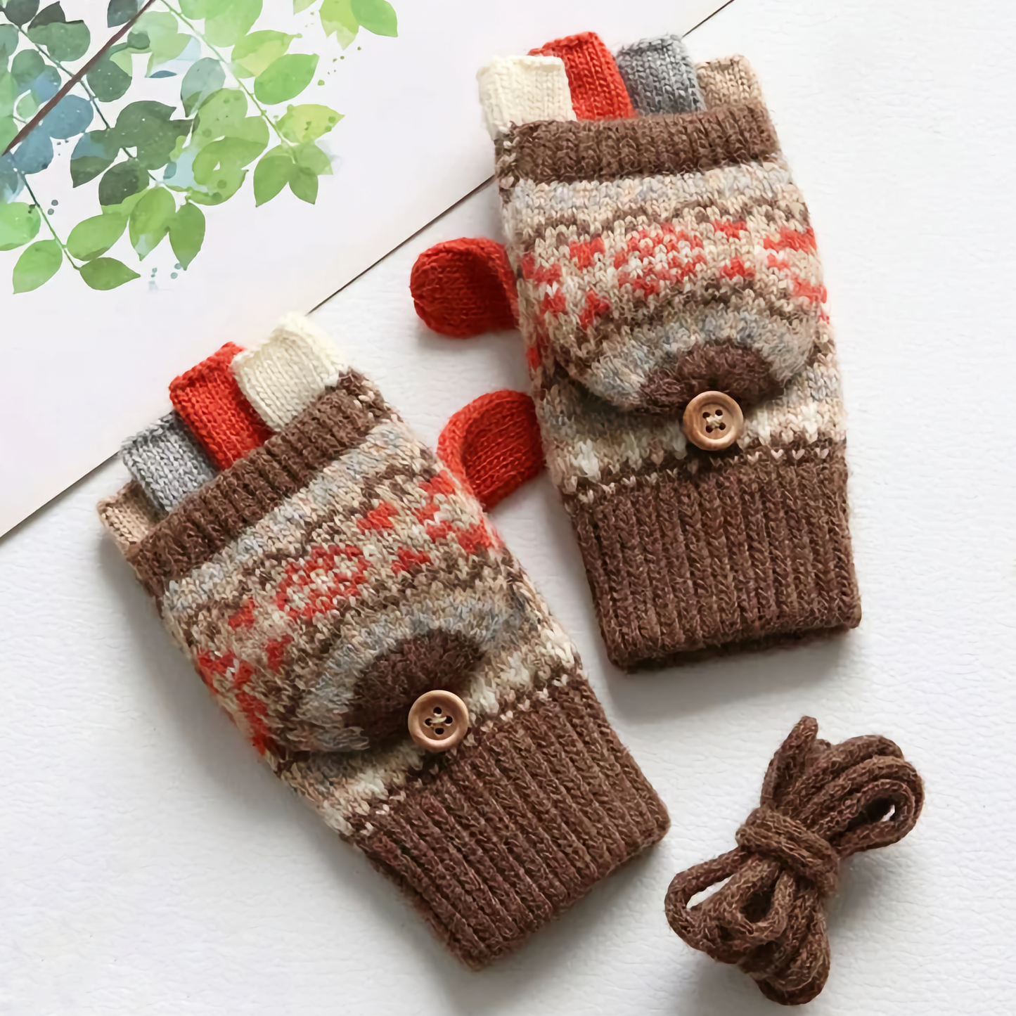 Kids' Woolen Flip-Cover Gloves - Warm & Cozy for Winter
