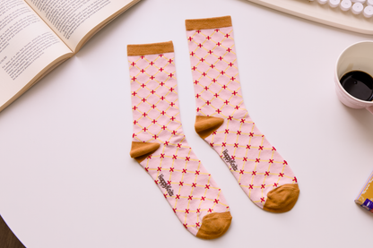 2-Pack Limited Edition Unisex Cotton Socks – Cross Stitch Design