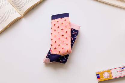 2-Pack Limited Edition Unisex Cotton Socks – Cross Stitch Design