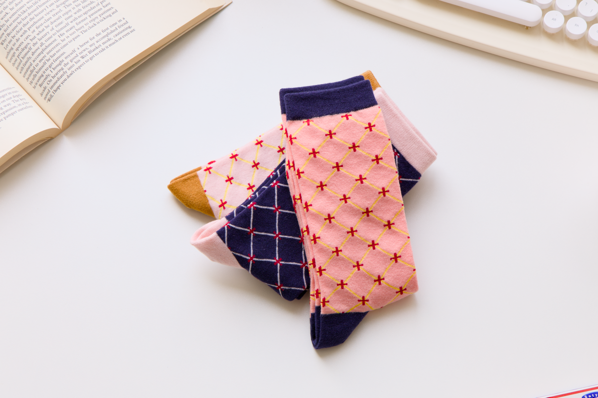 2-Pack Limited Edition Unisex Cotton Socks – Cross Stitch Design