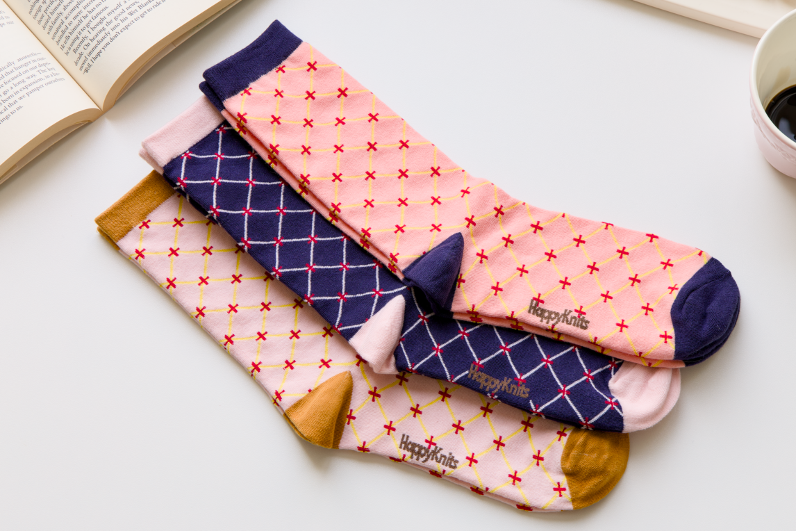 2-Pack Limited Edition Unisex Cotton Socks – Cross Stitch Design