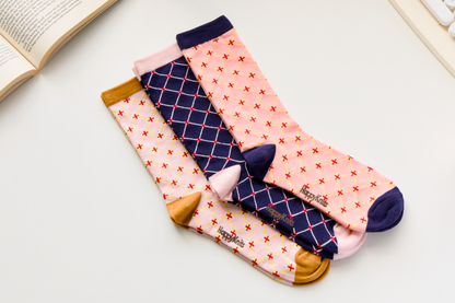 2-Pack Limited Edition Unisex Cotton Socks – Cross Stitch Design