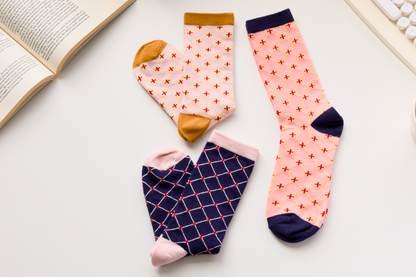 2-Pack Limited Edition Unisex Cotton Socks – Cross Stitch Design