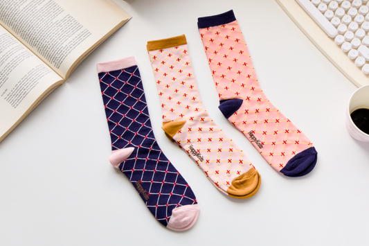 2-Pack Limited Edition Unisex Cotton Socks – Cross Stitch Design