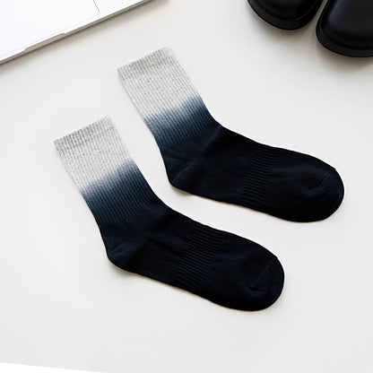 2-Pack Men's Ombre Cotton Crew Socks – Gradient Fade